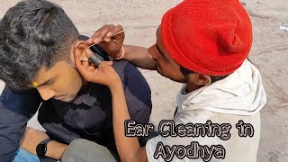 Ear Cleaning in Ayodhya🙏 Street Side of Saryu Nadi  Ear Cleaning Street India [upl. by Lavina340]