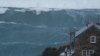 Massive waves off the coast of Cape Cornwall [upl. by Blackington]