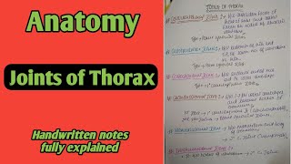 Joints of Thorax  Bones and Joints of Thorax  Anatomy  By Namita Ussara [upl. by Enerual777]