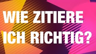 Wie zitiere  paraphrasiere ich richtig  Fragen und Antworten [upl. by Ozzie]