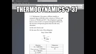 Thermodynamics 537 Refrigerant134a enters a diffuser steadily as saturated vapor at 600 kPa with a [upl. by Dustman]