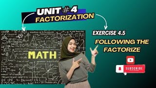 FACTORIZATION  URDU Version Exercise 45 Part 2 [upl. by Ami330]