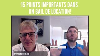 15 points importants dans un bail de location  entrevue avec un gestionnaire dimmeubles [upl. by Sassan]