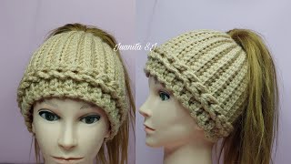 GORRO COLETERO TEJIDO A CROCHET PASO A PASO [upl. by Eggett]