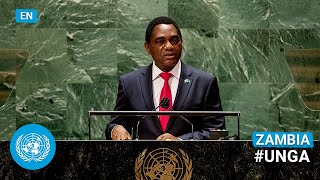 🇿🇲 Zambia  President Addresses United Nations General Debate 76th Session English  UNGA [upl. by Anot]