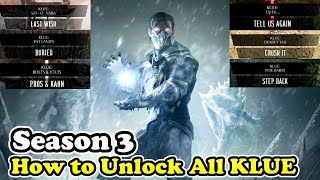 How to Unlock All KLUE in Season 3 of Mortal Kombat 1 Invasions Season of the Cryomancer [upl. by Irod]