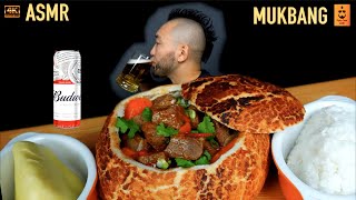 ASMR Stunning Beef Stew Goulash In Bread Bowl  MUKBANG  Гуляш  МУКБАНГ [upl. by Adnohser]