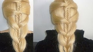 Fischgrätenzopf mal anders FlechtZopfFrisur für mittellanges HaarFish Braid HairstyleTrenzas [upl. by Uos761]