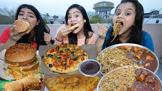 Chinese Food Vs Dominos Vs McDonalds Food Eating Challenge Pizza Noodles Burgers Food Challenge [upl. by Gawlas597]