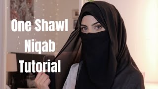 Niqab Tutorial Using One Shawl Only [upl. by Onitnas]