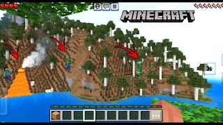 KILLED BY VOLCANO🌋 LAVA IN ISLAND  MINECRAFT [upl. by Mylan]