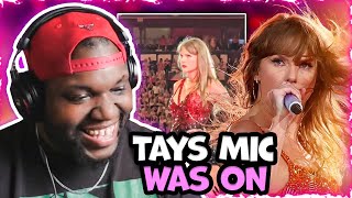 Taylor Swift Accidently Proving shes not lip syncing on the Eras Tour  Reaction [upl. by Ahsakat]