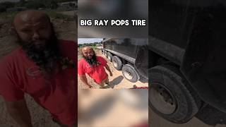 Big Ray POPS truck tire Ryan UPSET concrete construction funny mikedayconcrete [upl. by Eniamor]