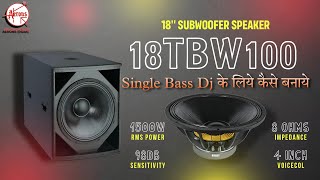 Best Dj Box Setup Dj Single Bass  Aerons TBW 100 Speaker  Best Dj Speaker 1500 watt [upl. by Deevan]