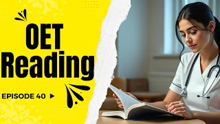 OET Reading Practice Test 40 Best material All profession  OET Answers Official [upl. by Anytsirk]