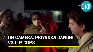 ‘Warrant nikalo…’ How Priyanka Gandhi fought with cops on way to Lakhimpur Kheri detained [upl. by Sucramat]