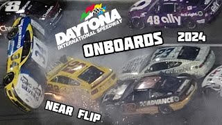 HUGE CRASH amp MICHAEL MCDOWELL NEAR FLIP ONBOARD CAMERAS NASCAR DAYTONA 2024 [upl. by Lrem]