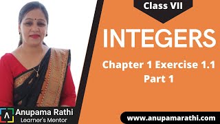 Integers Chapter 1 Exercise 11  I Did It Mathematics  Class 7 Math  Anupama Rathi Part 1 [upl. by Idnac875]