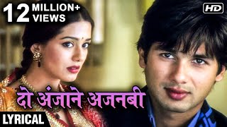 Do Anjaane Ajnabi  Hindi Lyrics  Vivah  Shahid Kapoor Amrita Rao  Udit Narayan Shreya Ghoshal [upl. by Ettesyl757]