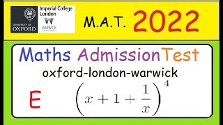 CONCOURS entrée OxfordMAT 2022 Question 5  suite récurrente x11x4 coefficient constant [upl. by Finkelstein]