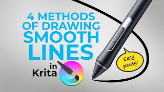 4 methods to draw smooth lines or curves in Krita [upl. by Joo586]