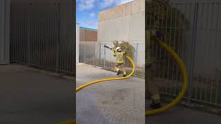 Fire Hose Stands shortvideo automobile fireman trending fire shorts shortsfeed [upl. by Adniralc114]