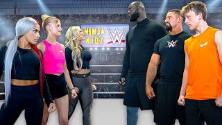 Boys VS Girls Ninja Kidz WWE Showdown [upl. by Lacefield]