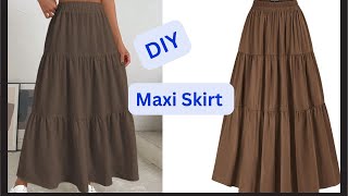 Maxi Skirt Sewing Tutorial  Ruffle Skirt Sewing Tutorial  Beginner Sewing Tutorial [upl. by Scibert]