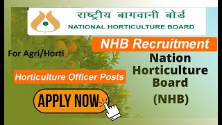 NHB Senior Horticulture Officer Notification Out 2023  NHB SHO Recruitment 2023  NHB SHO Vacancy [upl. by Zelle]