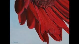 Speed Painting  Red Gerber Daisy  Pastel [upl. by Atiugram110]