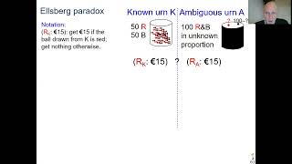 110 pp6061 Sec23 Ellsberg paradox for ambiguity aversion 5mins [upl. by Racklin]