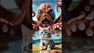 Battling a Giant Octopus for a Kitten Cute cats catlovers [upl. by Aicxela]