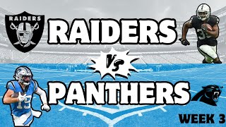 NFL Week 3 Fantasy Football Game Preview Panthers  Raiders [upl. by Ellerred333]