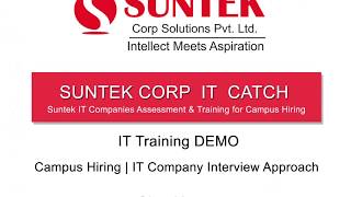 Suntek Corp Demo on Interview Questions  IT Companies Tests and Interview Questions [upl. by Kunz]