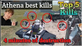 Athena best clutches  Top kills  Athena best pubg mobile player  Athena gaming [upl. by Fennessy457]