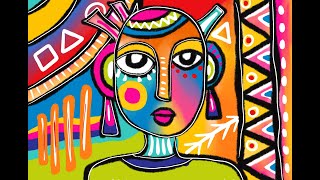 Draw Cubism Picasso inspired portrait easy  Cubism art lesson for kids  Cubist face drawing [upl. by Eniretac]