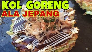 ISF027 Okonomiyaki Kedai Takoya Royal Plaza Surabaya  Fried of Flour Dough Cabbage Egg and Squid [upl. by Ayahc]