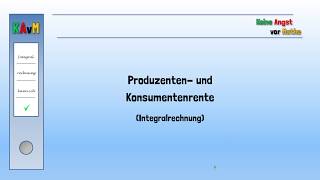 Produzenten und Konsumentenrente [upl. by Anuaik]