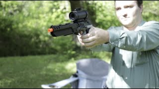 Crosman GAME FACE GHOST MAYHEM Airsoft BB Pistol Review with Tests [upl. by Adiaroz]