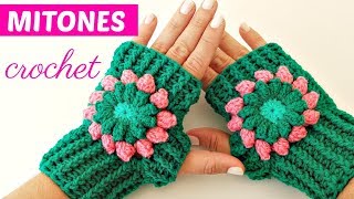 Mitones o Guantes sin dedo tejidos a crochet tutorial paso a paso [upl. by Monie]