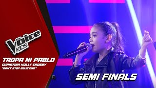 The Voice Kids Christina Holly Crosbys CONFIDENT performance of Dont Stop Believing [upl. by Helsie181]