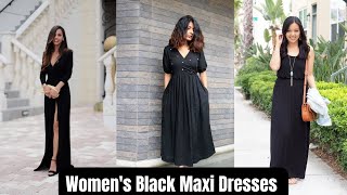 Unveiling the Latest Womens Black Maxi Dress Designs  Womens Maxies Designs [upl. by Arny]