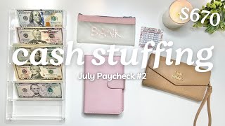 CASH ENVELOPE STUFFING  JULY 2024 PAYCHECK 2  Budget With Me  MONETS MONEY [upl. by Nowed504]