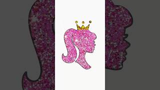 DIY glitter Princess Barbie girl wear Crown easy kids art kids barbie glitter princess [upl. by Kohn573]