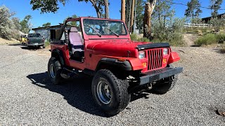 1989 Jeep Wrangler YJ Automatic 6 Cylinder 107K Rust Free For Sale [upl. by Calendra]