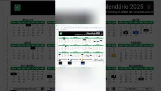 Calendário 2025 com feriados de todo Brasil 🇧🇷  versão 20 googlesheets planner calendario [upl. by Aihtniroc63]