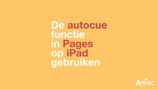 De autocue functie in Pages op iPad gebruiken  Amac Onderwijs instructievideo [upl. by Cosme]