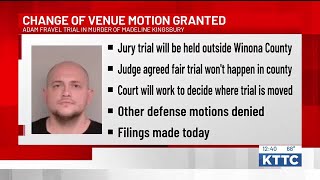 Change of venue motion granted for Adam Fravel [upl. by Yesrej]