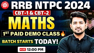 RRB NTPC Maths Classes 2024  RRB NTPC Maths Paid Batch Demo Class 1 Maths By Ravinder Sir [upl. by Enelyaj]