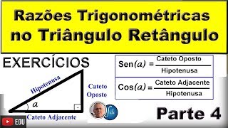 GRINGS  Trigonometria  Razões trigonométricas no Triângulo Retângulo  EXERCÍCIOS  Parte 4 [upl. by Karleen414]